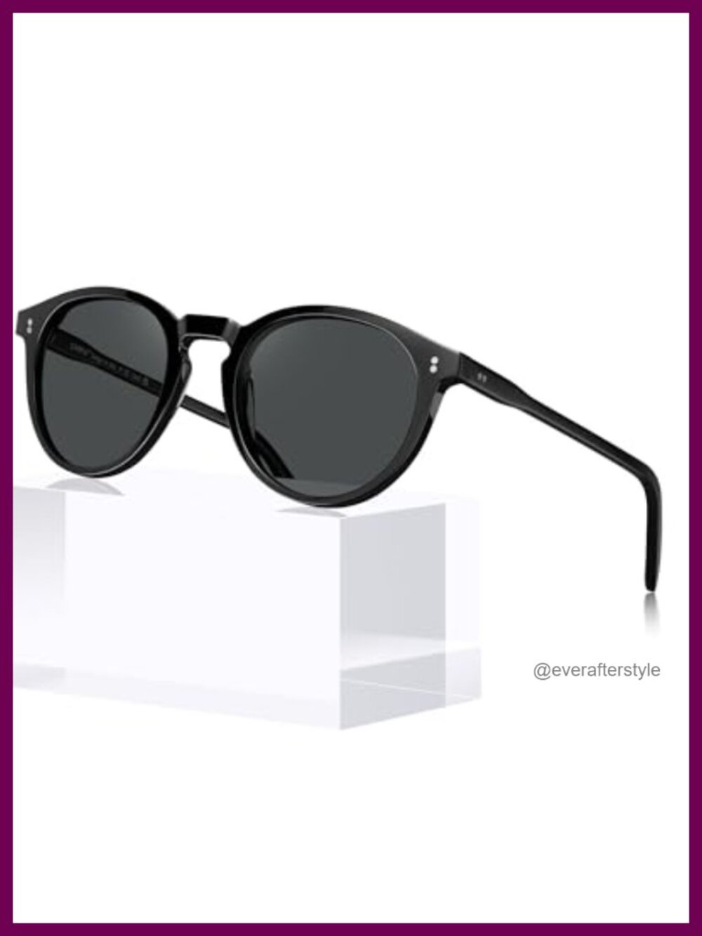Round Acetate Polarized Sunglasses for Women Retro Full Frame UV Protection